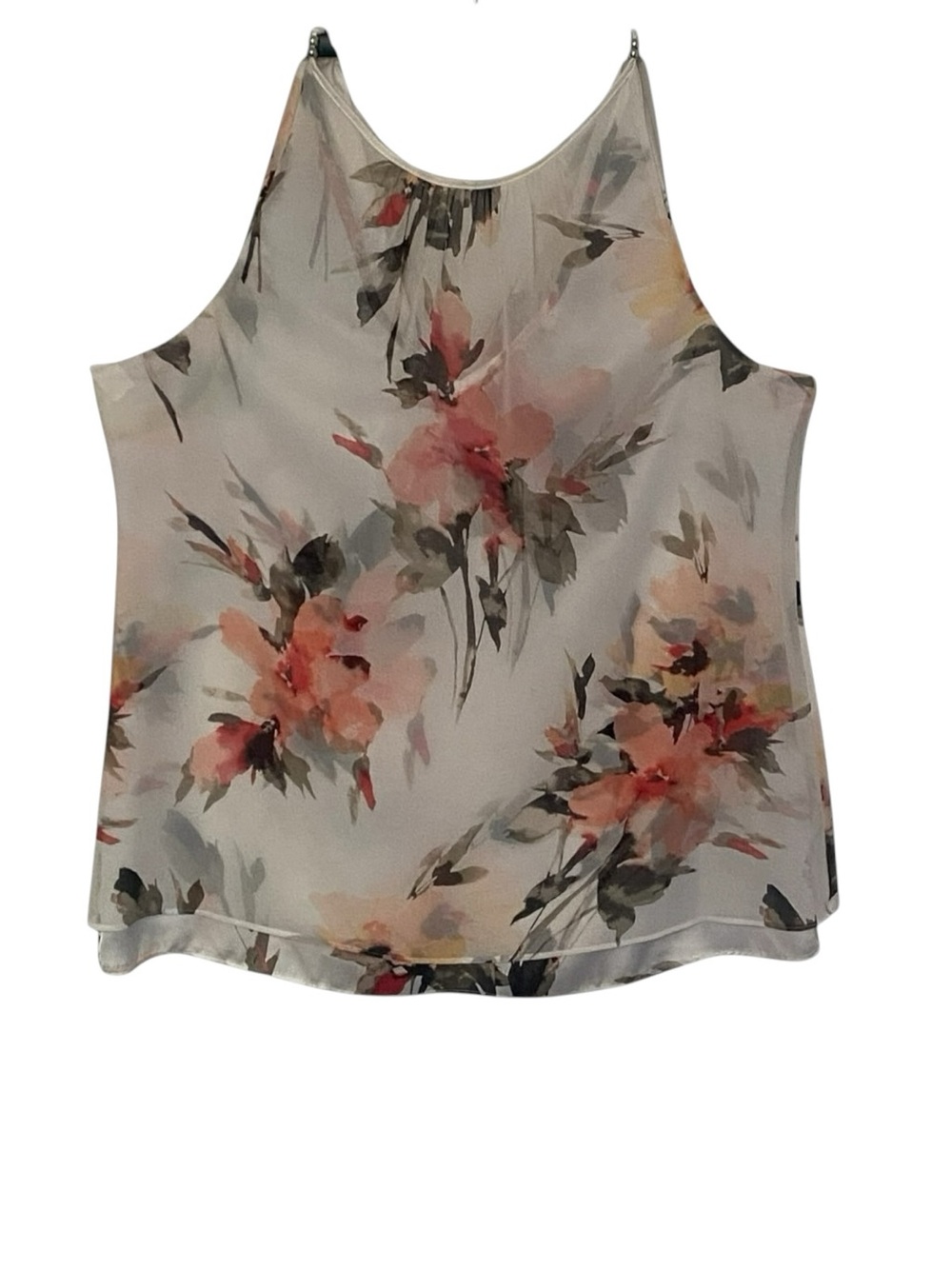 White‎ House Black Market Coral Pink Floral Camisole